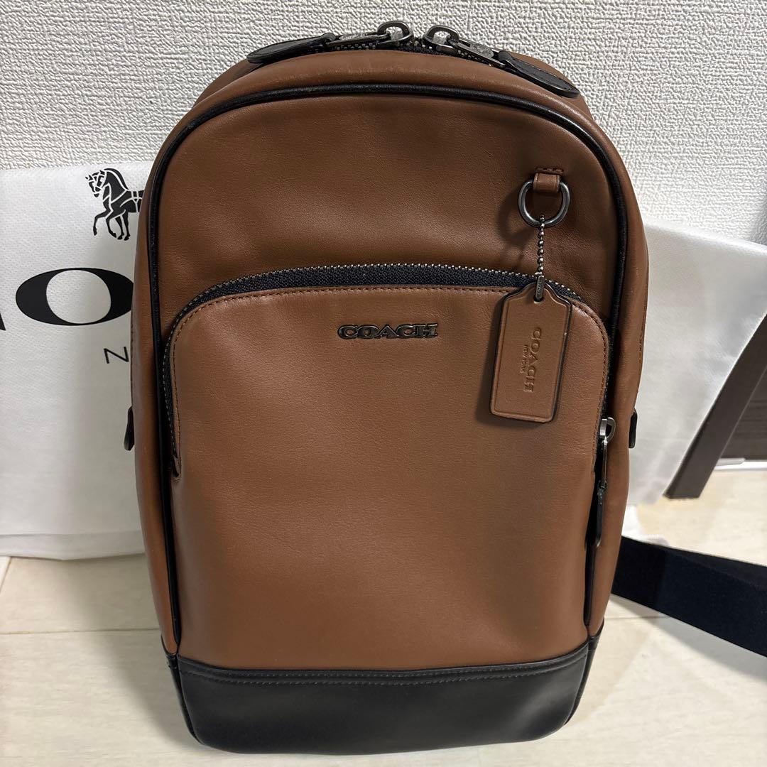 COACH メンズ　ボディバック　茶色 匿名配送