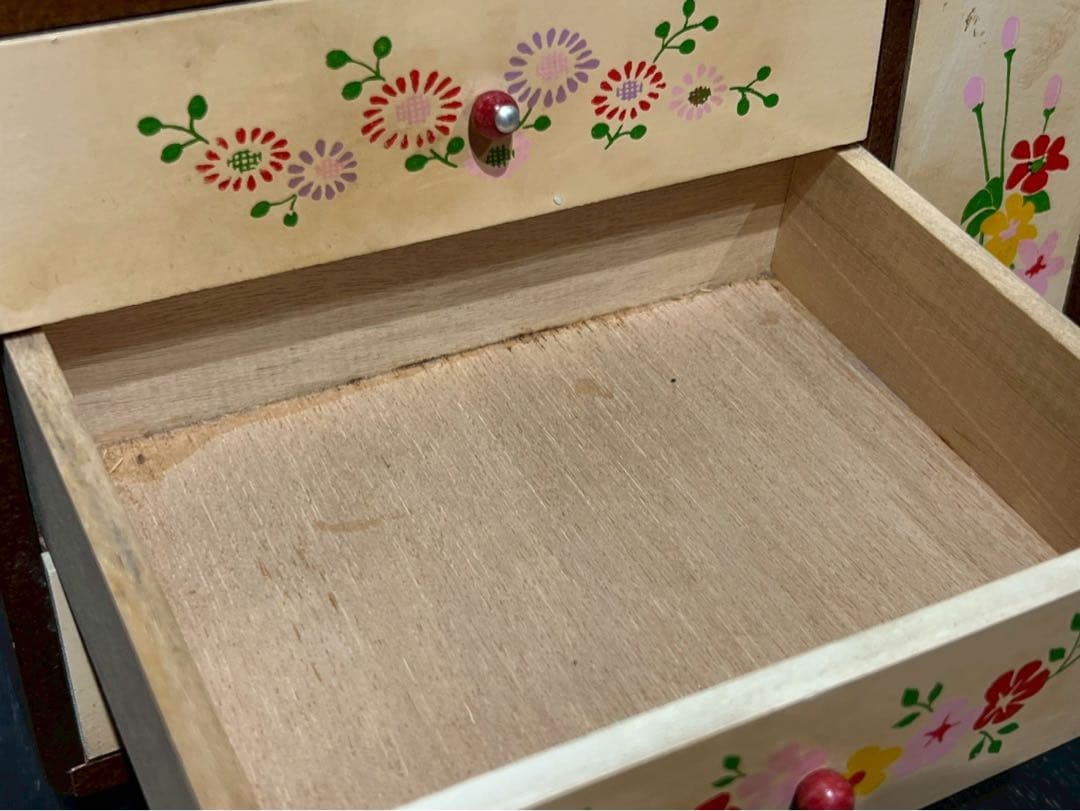 希少 花柄 小物入れ 昭和レトロ 当時物　　インテリア レトロポップ