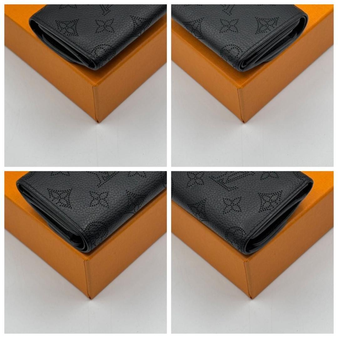 極美品 現行 ルイヴィトン マヒナ イリスXS 三つ折り財布 ノワール 黒