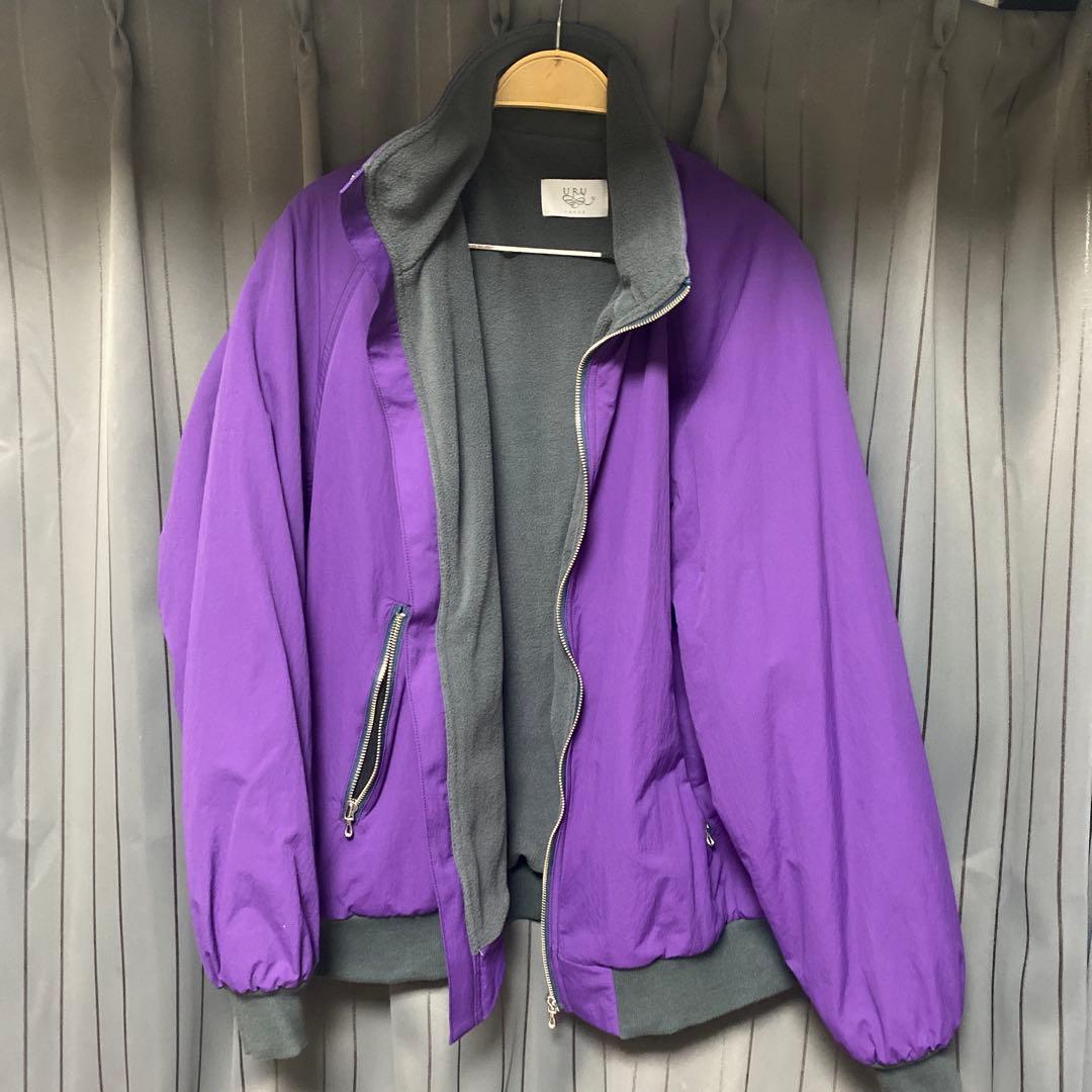 ジャケット・アウター URU NYLON FLEECE ZIP UP BLOUSON PURPLE