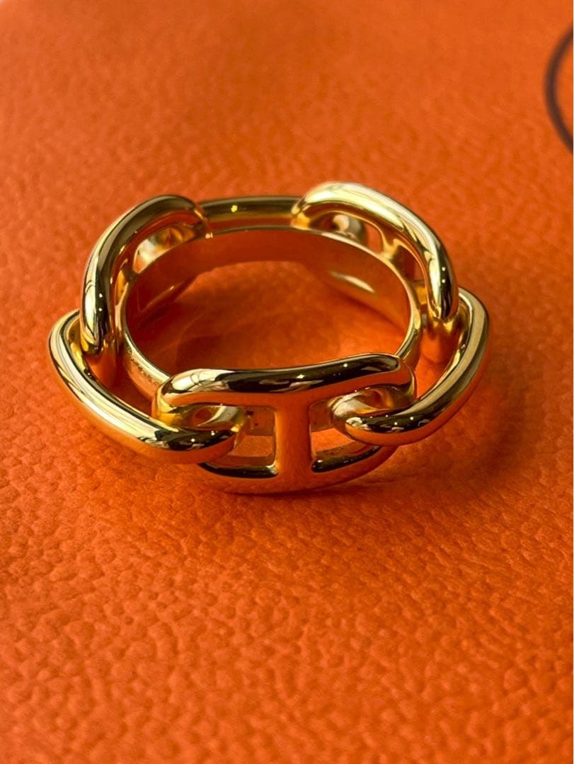 【新品未使用】HERMÈSエルメス　 シェーヌダンクル スカーフリング ゴールド