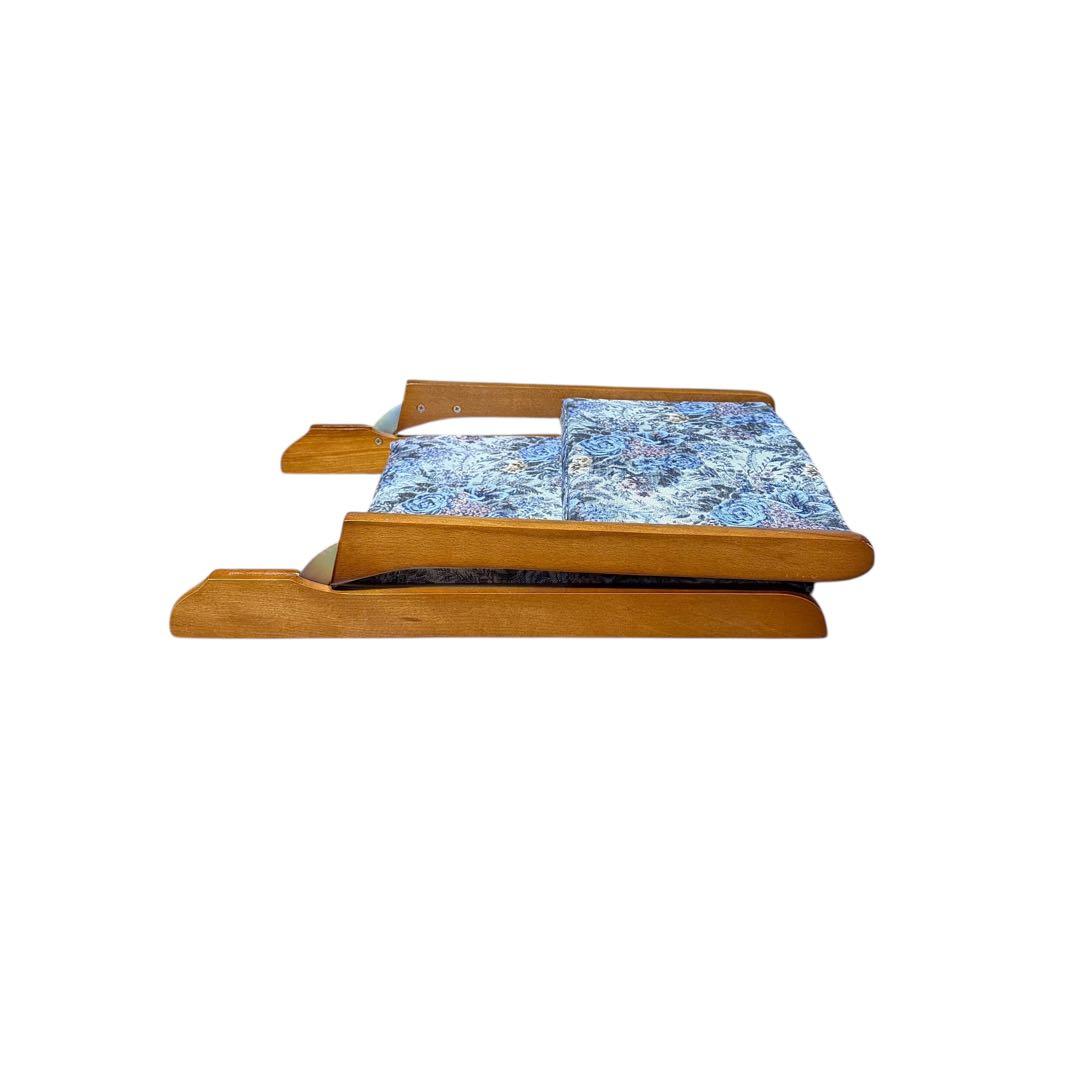 昭和レトロ 花柄 折り畳み座椅子 4脚セット 和風 木製