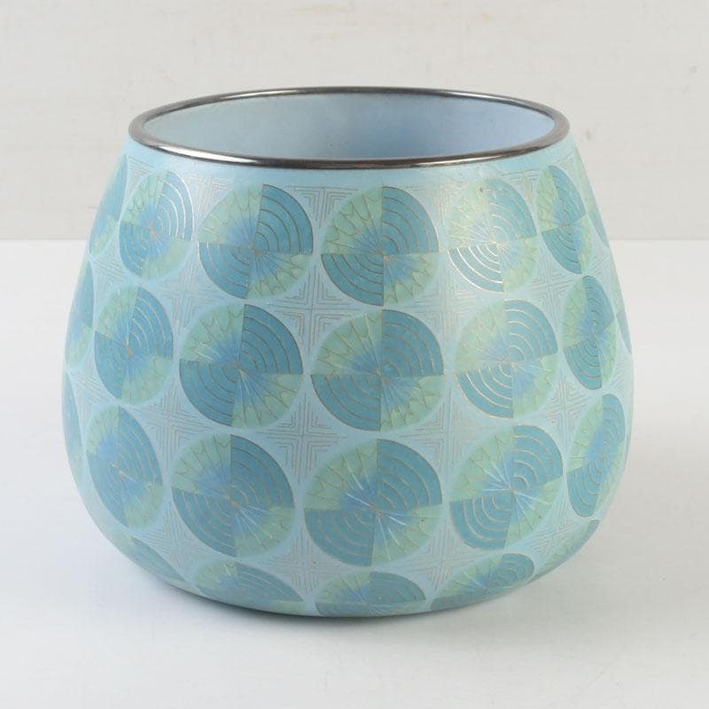 七宝焼　有線七宝　米澤慧聿子作　花器　壷　D　9714