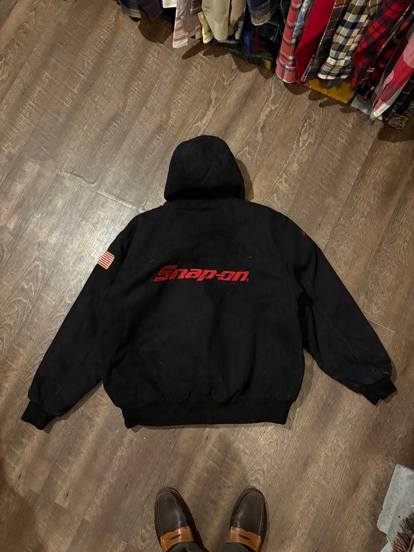 Snap-on ブラック ジャケット フード付き スナップオン　ワークジャケット
