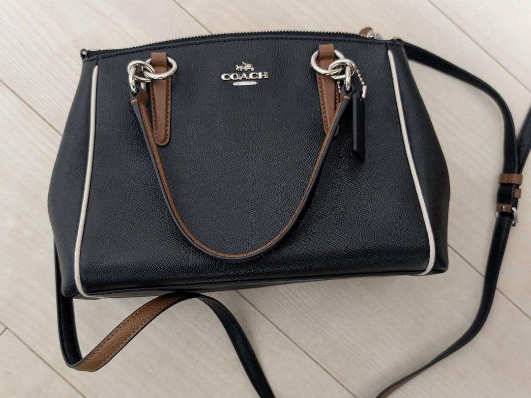 美品 COACH コーチ 2way トートバッグ ショルダー バイカラー レザー