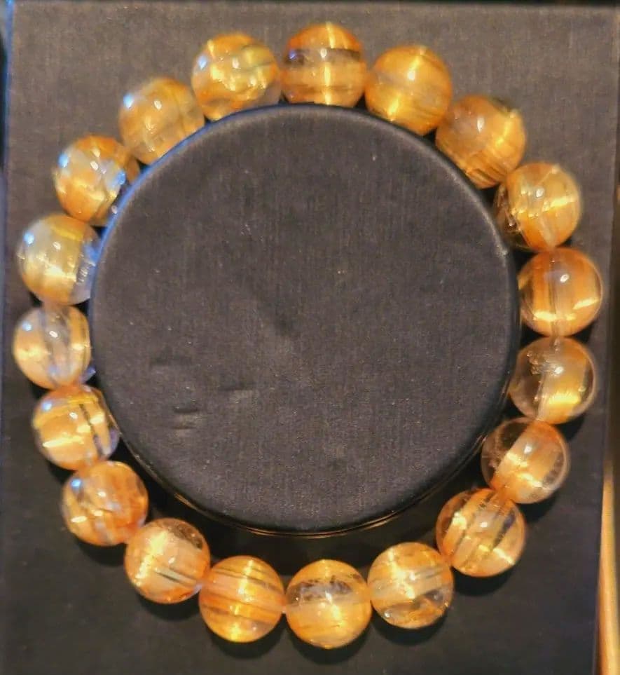 ！最安値！別格！！ファイナルクォリティ！！板状ゴールドタイチンルチルブレスレット