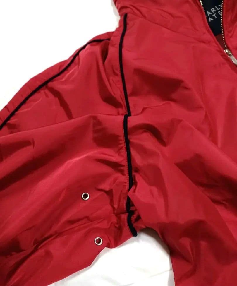 美品■パーリーゲイツ フード付 撥水 裏メッシュ ジャケット レッド メンズ 3