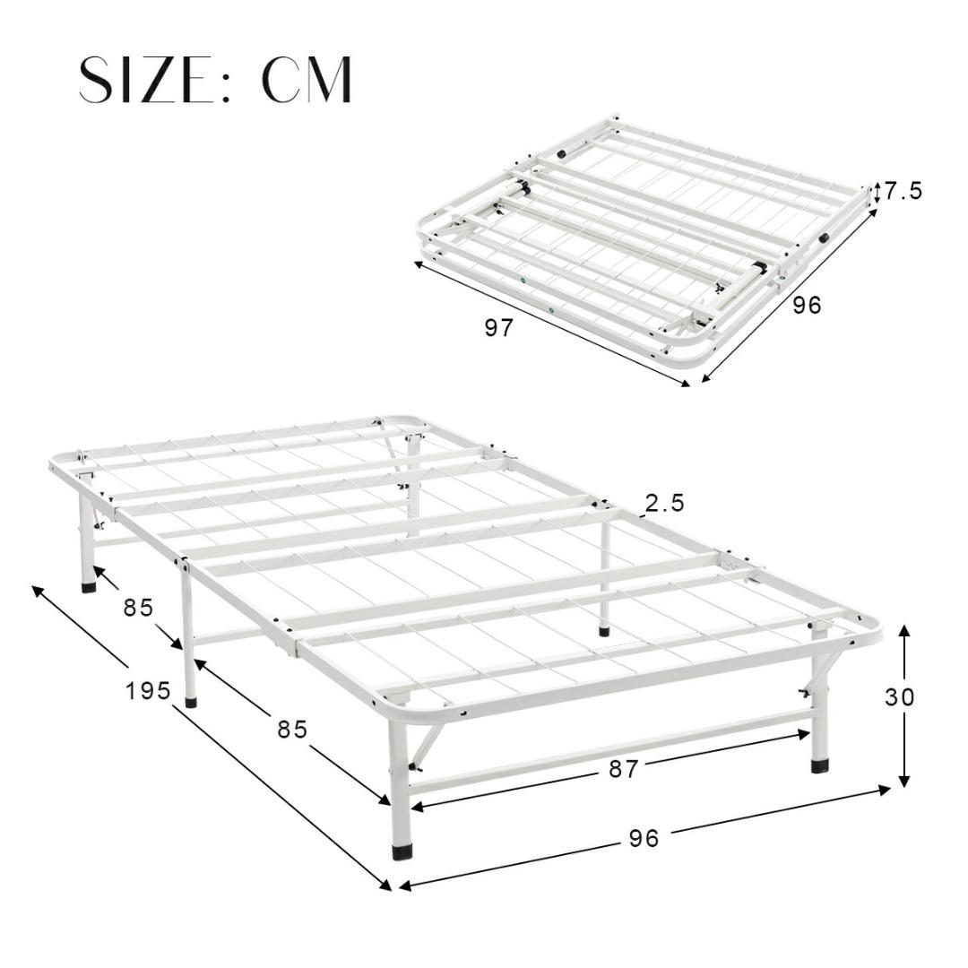 赤字価格！パイプベッド 折りたたみベッド シングル 組立簡単 （S）WHITE
