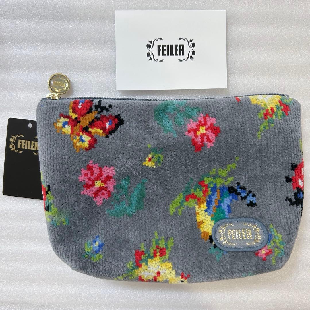 フェイラー ポーチ 大サイズ ハイジ グレー 入手困難カラー レア ダークグレー