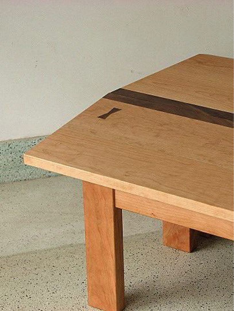 引取限定 ツインローテーブル 座卓 無垢 チェリー材 ウォールナット材