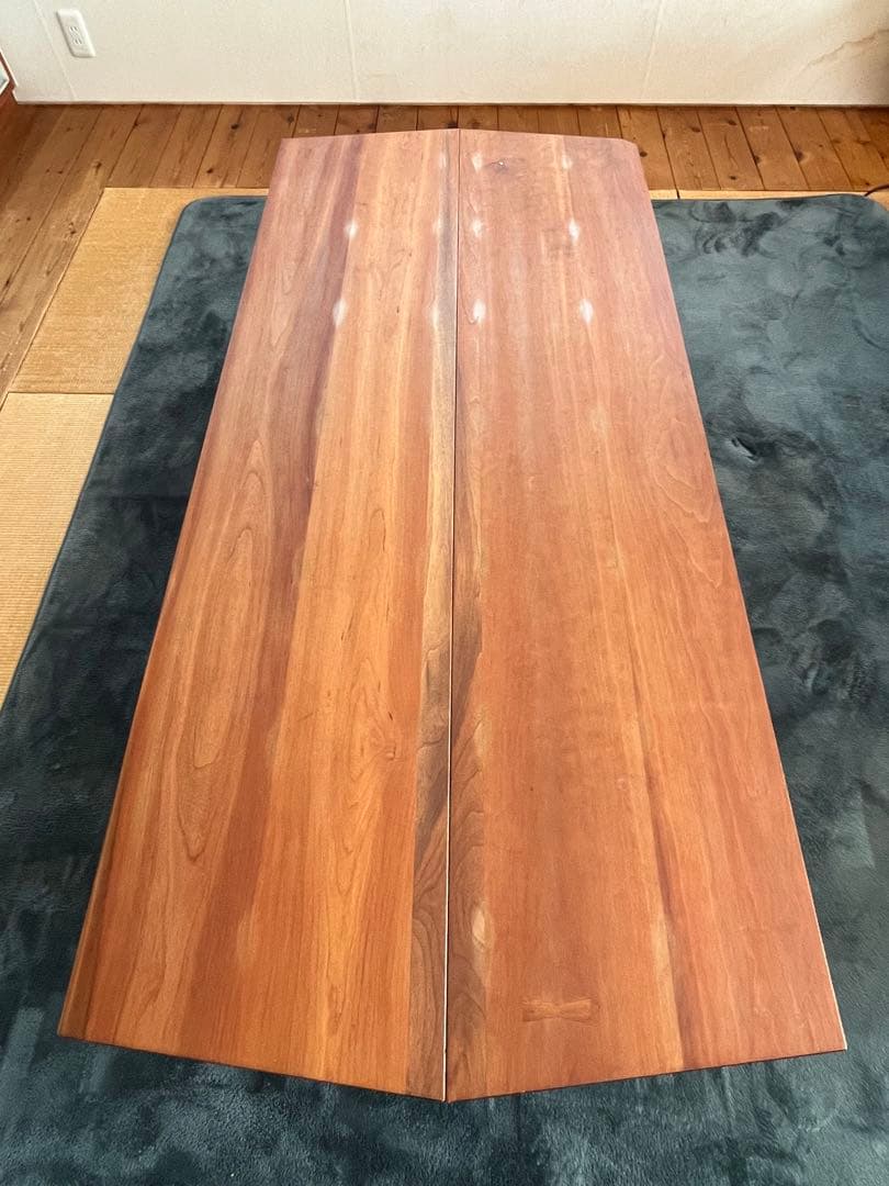 引取限定 ツインローテーブル 座卓 無垢 チェリー材 ウォールナット材