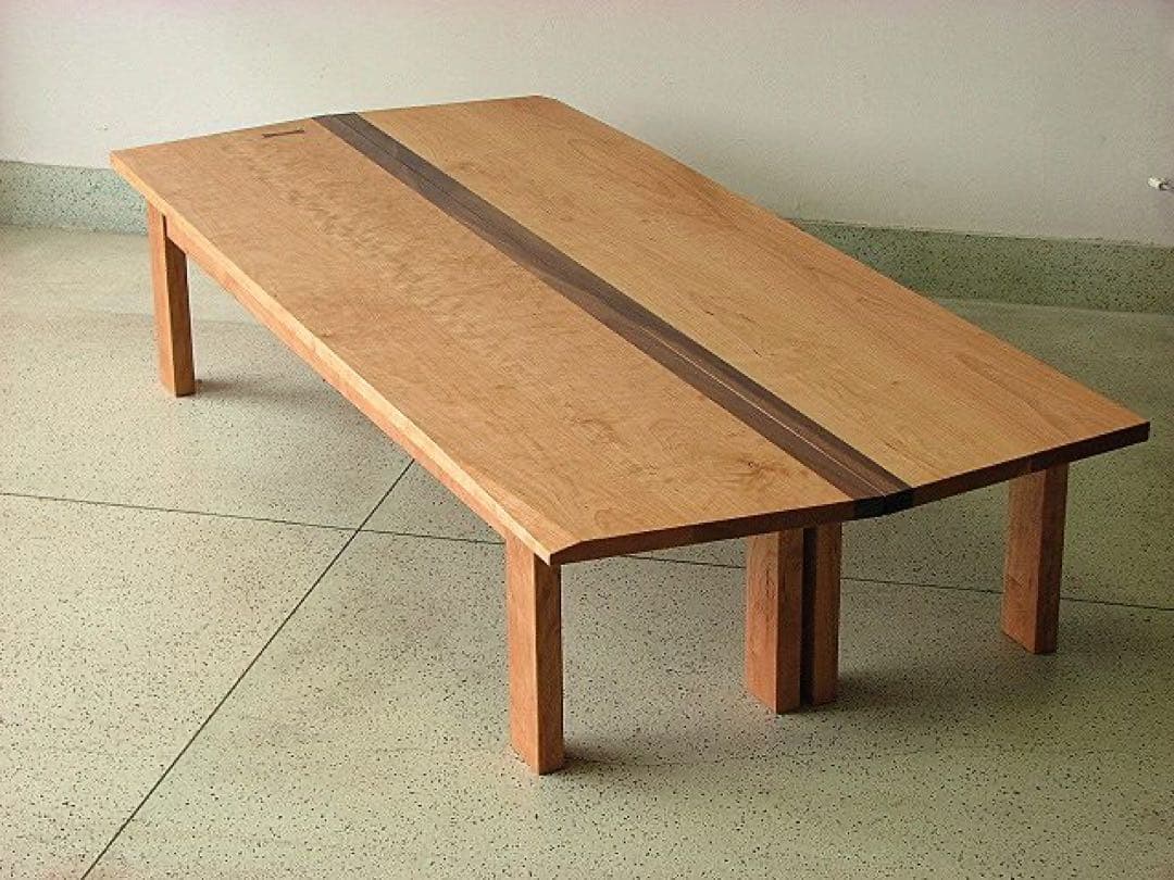 引取限定 ツインローテーブル 座卓 無垢 チェリー材 ウォールナット材