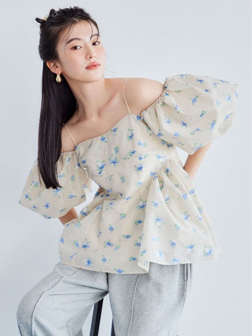 リリーブラウン 3wayシアージャガードペプラムブラウス　正規品