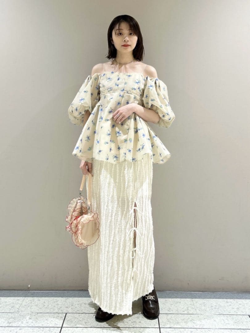 リリーブラウン 3wayシアージャガードペプラムブラウス　正規品