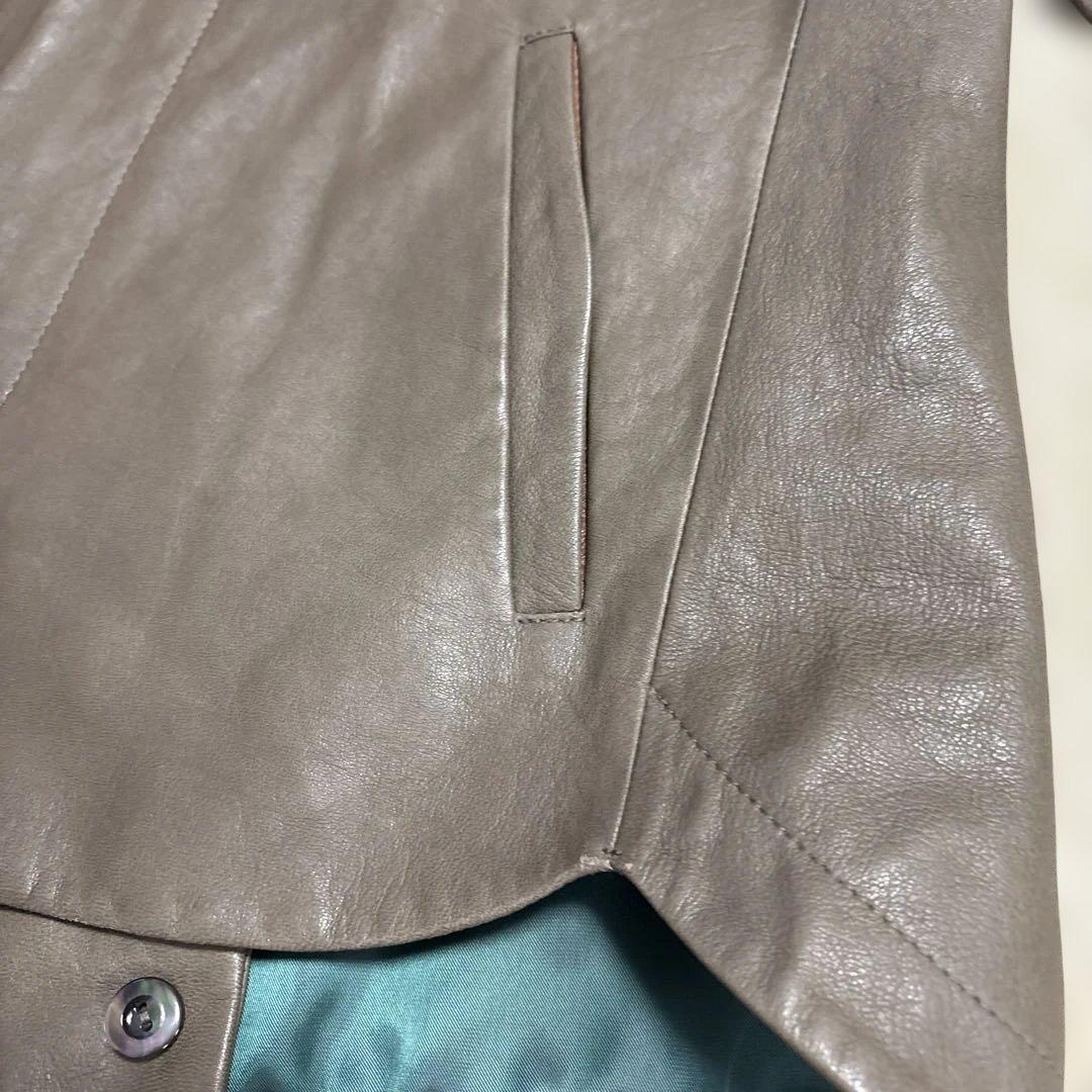 美品　パラスパレス　ラムレザー　イタリア　ノーカラー　ジャケット　3 ブルゾン