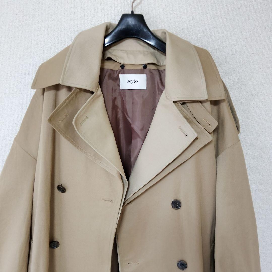 seyto ツートーンレイヤードコート　Lサイズ