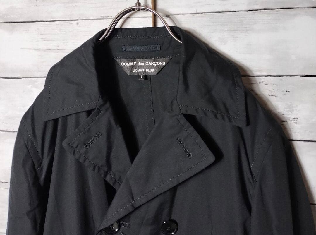 コムデギャルソンオムプリュス ハーフトレンチコート ダブルボタン コットン 綿