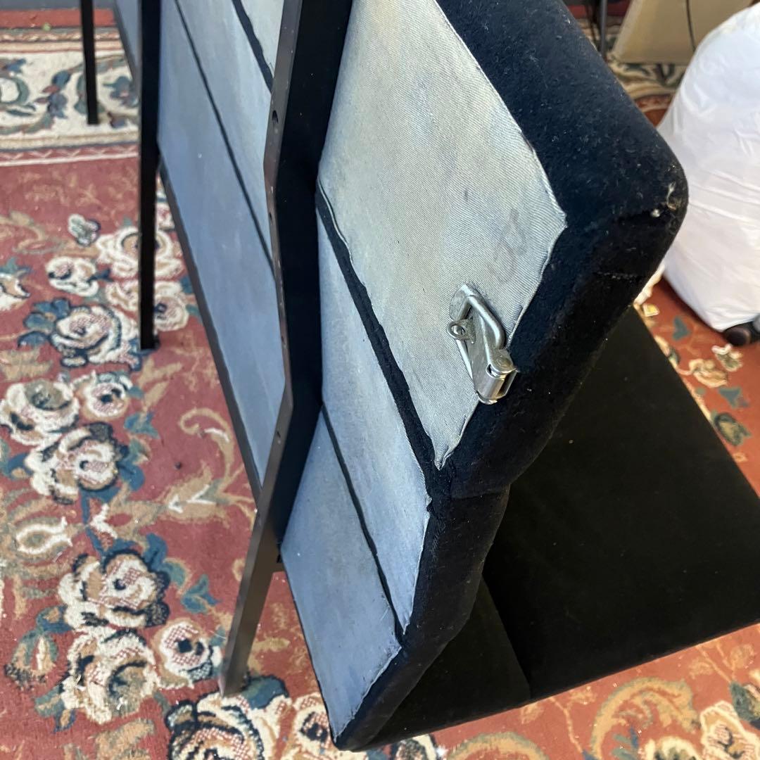 北欧レトロ ベロアソファ ロビーチェア 二人掛けソファー ビンテージ ブラック