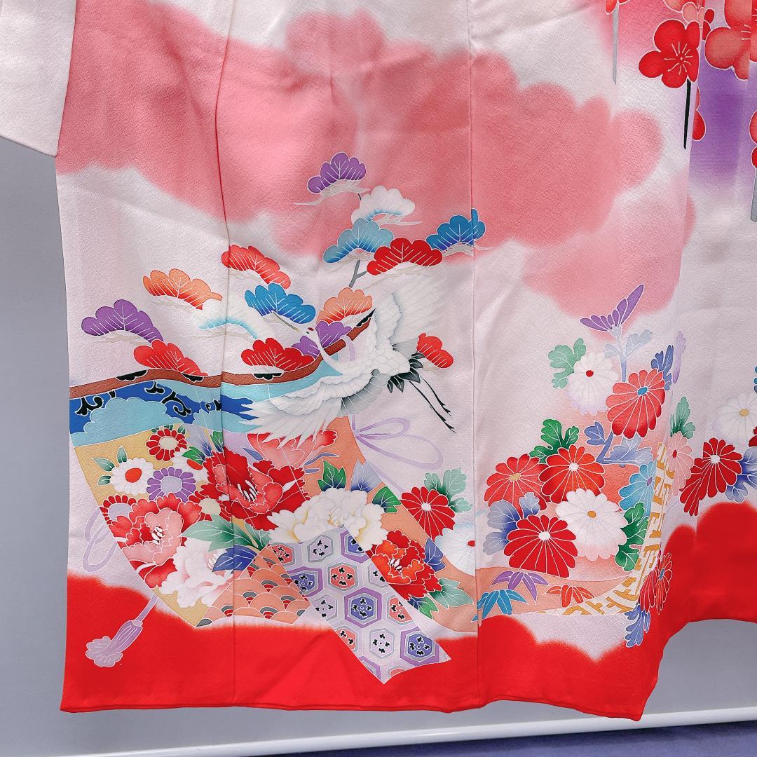 Y★4010★ 子供着物 七五三 女の子 四つ身 襦袢付き