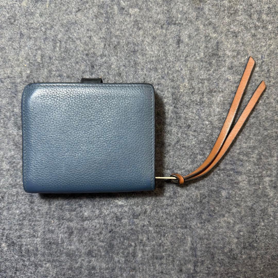 A*様 LOEWE ネイビー 二つ折り財布 コンパクトジップウォレット