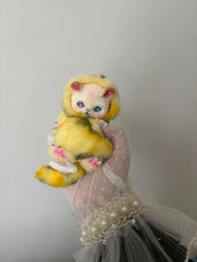 アートドール　No.065 黄こねこ幻獣　羊毛フェルト