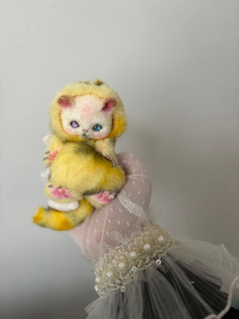 アートドール　No.065 黄こねこ幻獣　羊毛フェルト