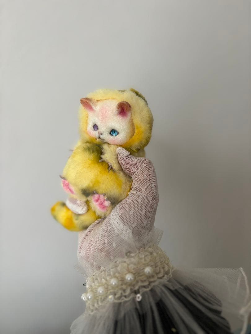 アートドール　No.065 黄こねこ幻獣　羊毛フェルト