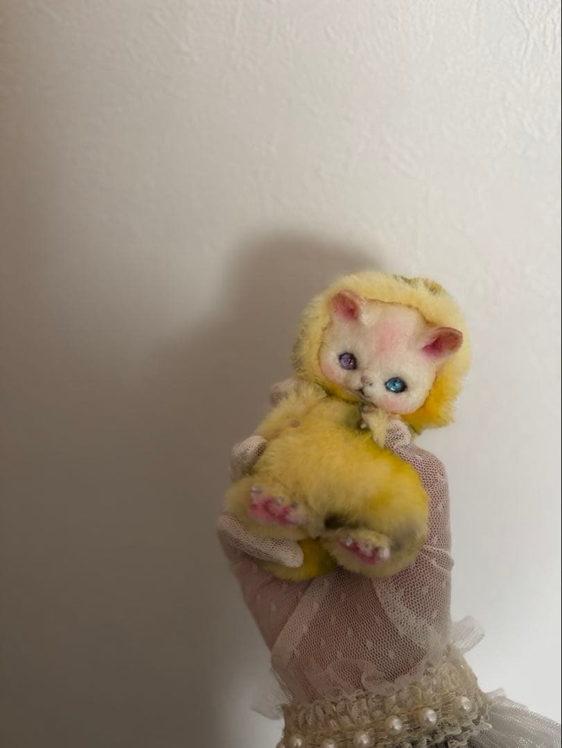 アートドール　No.065 黄こねこ幻獣　羊毛フェルト