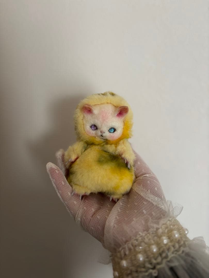 アートドール　No.065 黄こねこ幻獣　羊毛フェルト