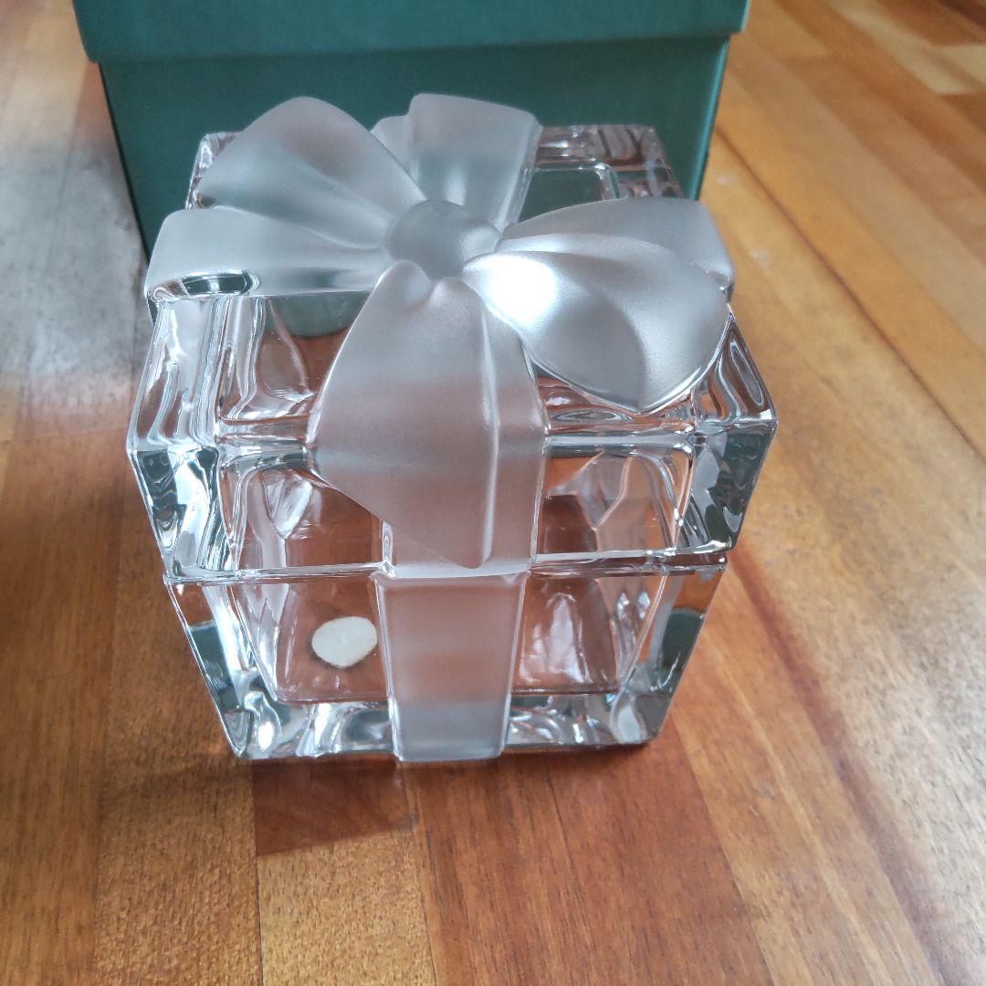 TIFFANY & Co. クリスタルボウボックス美品ティファニーガラス小物入れ