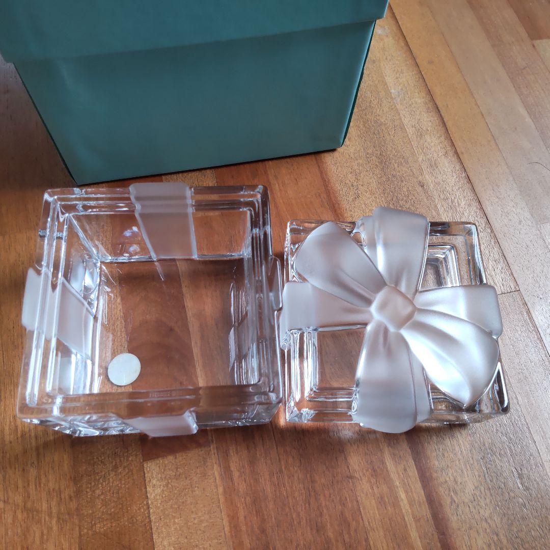 TIFFANY & Co. クリスタルボウボックス美品ティファニーガラス小物入れ