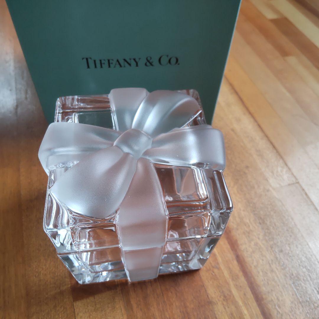 TIFFANY & Co. クリスタルボウボックス美品ティファニーガラス小物入れ