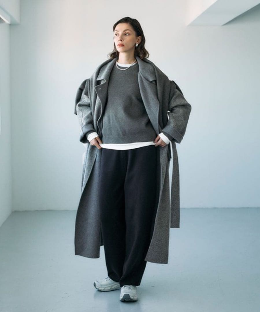 【N.O.R.C】ジーロンウールシルクネップリバーコート サイズ2