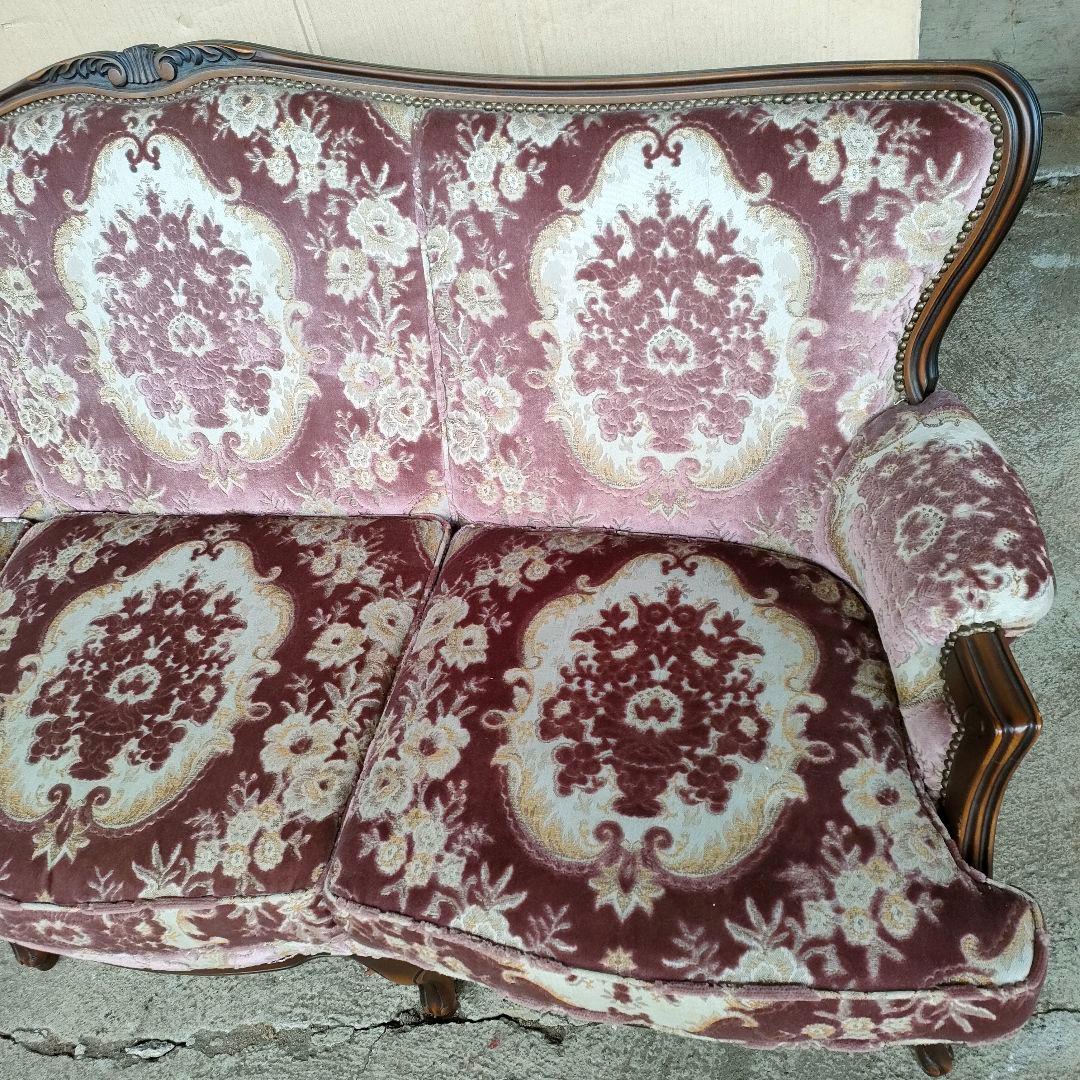 カリモク ドマーニ 3人掛けソファ 布張り 鋲打ち 金華山