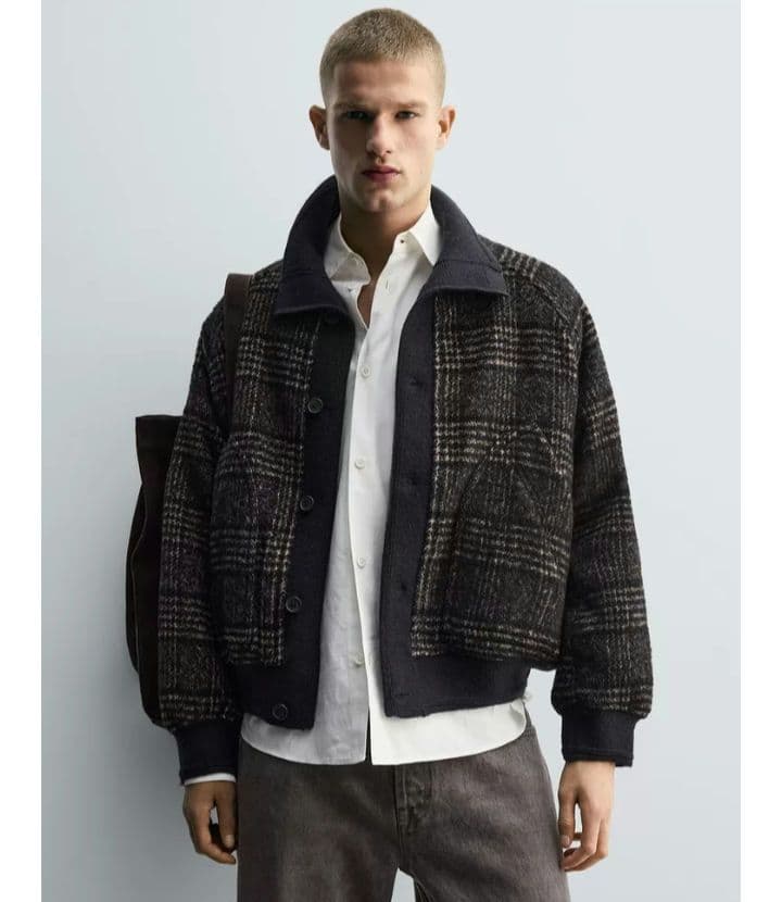 完売品 ZARA リブ襟切り替えジャケット M