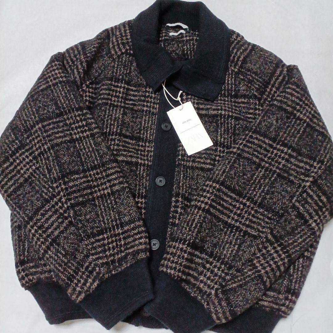 完売品 ZARA リブ襟切り替えジャケット M