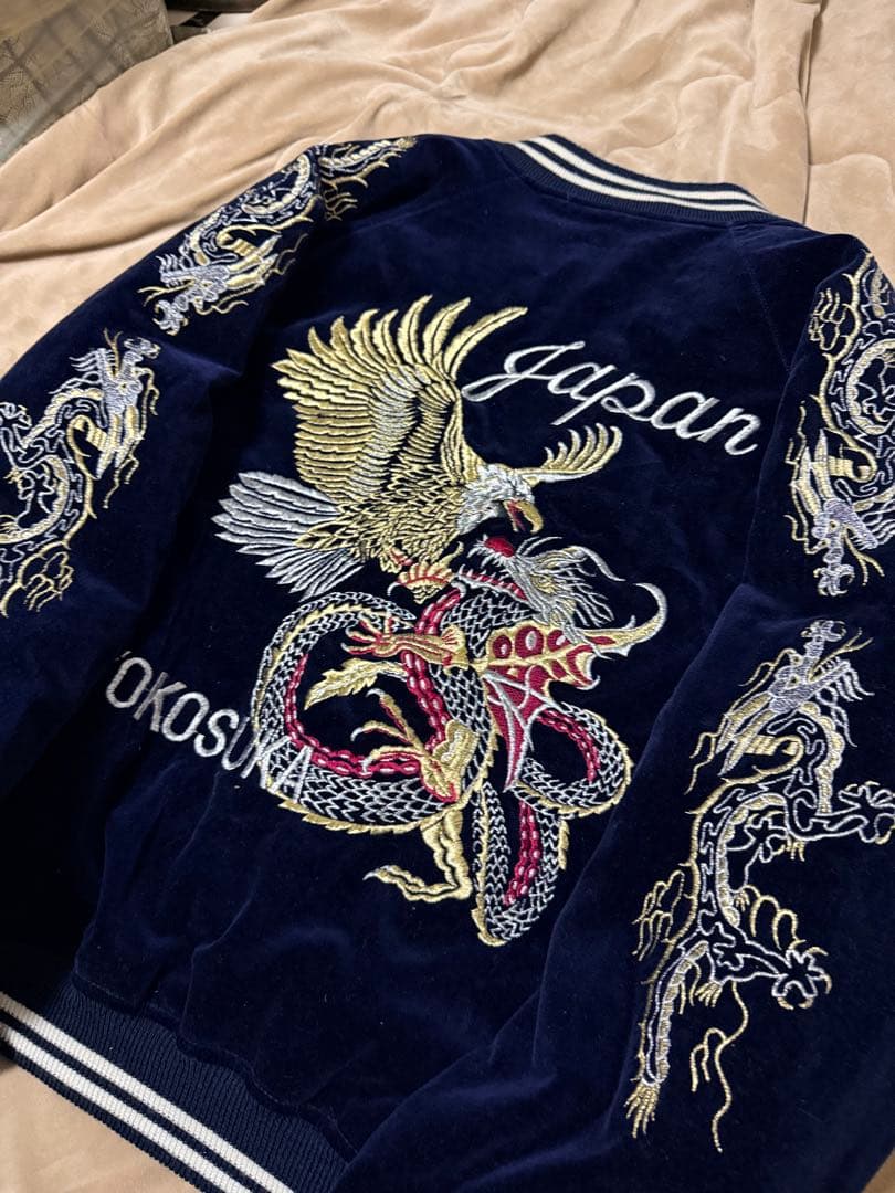 vintage 90s 別珍 BOURBON HOUSE 鷲 龍 日本スカジャン