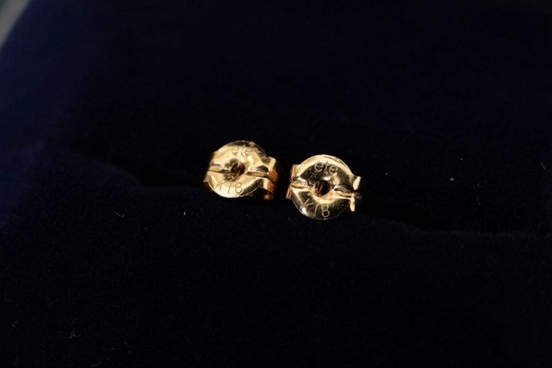 【美品】ete/スイング 3連ビジュー ピアス/ SV925 K18