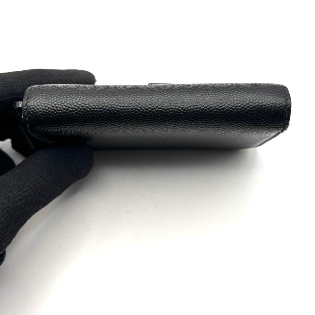 サンローラン ケース YSL カサンドラ ブラック ラウンドファスナー