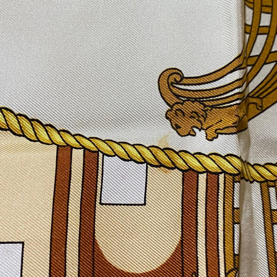 HERMES カレ90 大判シルクスカーフ PROUES 船首像 エルメス