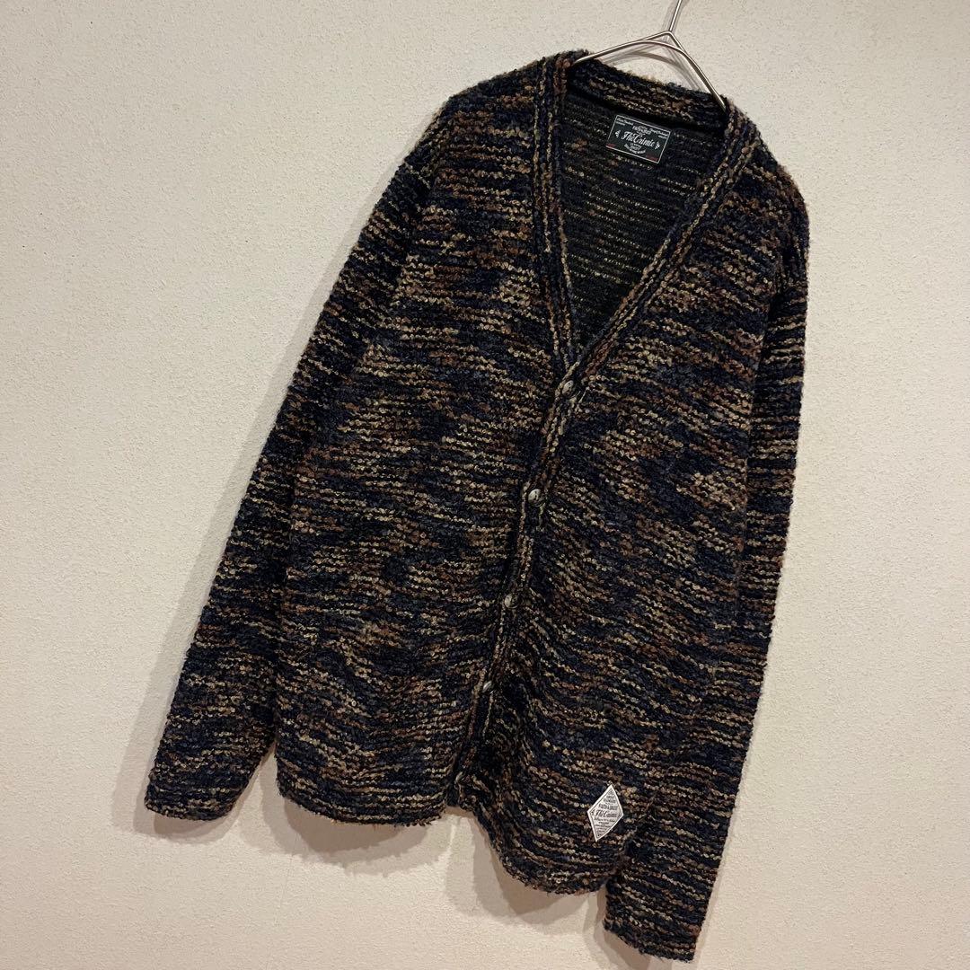 【美品】THE CRIMIE ブークレ ウール マルチカラー カーディガン