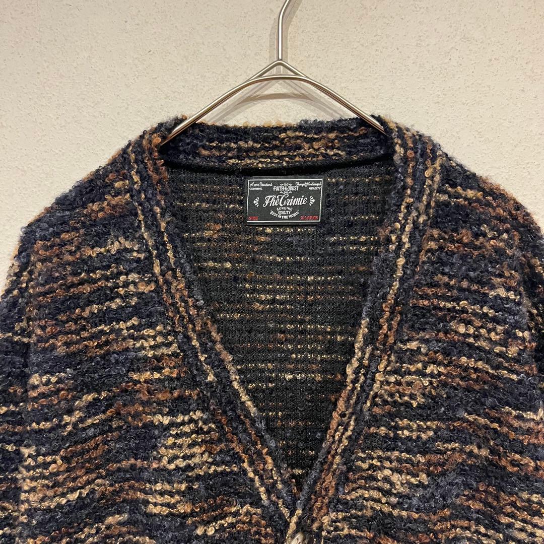 【美品】THE CRIMIE ブークレ ウール マルチカラー カーディガン