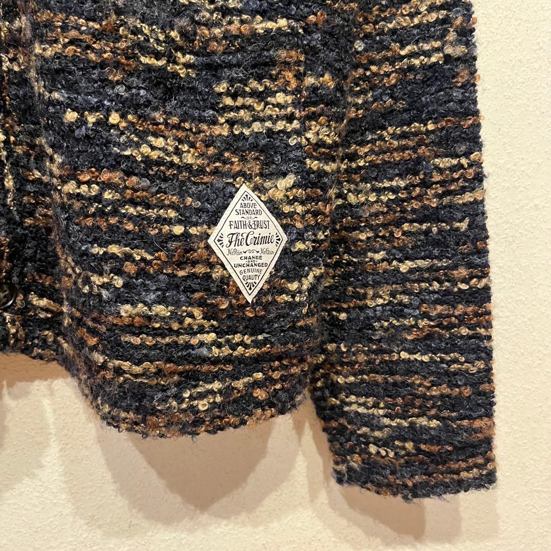 【美品】THE CRIMIE ブークレ ウール マルチカラー カーディガン