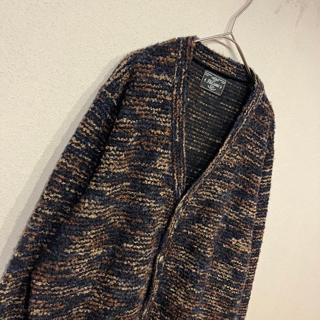 【美品】THE CRIMIE ブークレ ウール マルチカラー カーディガン