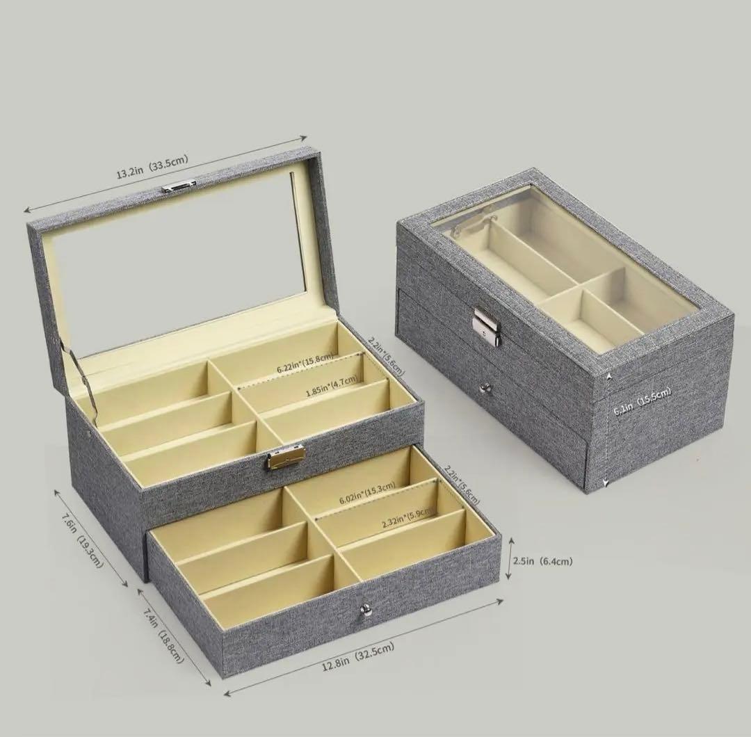 メガネケース アクセサリーケース 小物入れ 収納 12ピース