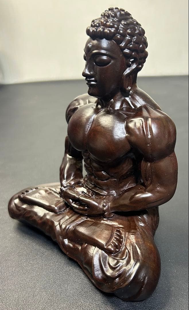 木彫風 禅モチーフ オブジェ｜仏陀デザイン 置物｜インテリア　プレゼント　筋トレ