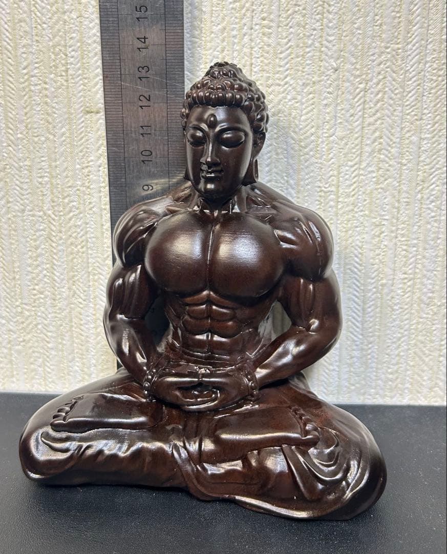 木彫風 禅モチーフ オブジェ｜仏陀デザイン 置物｜インテリア　プレゼント　筋トレ