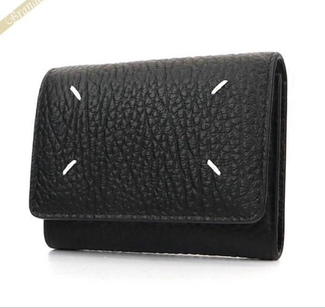 メゾンマルジェラ 三つ折り財布 レディース 黒 SA3UI0010 P4455