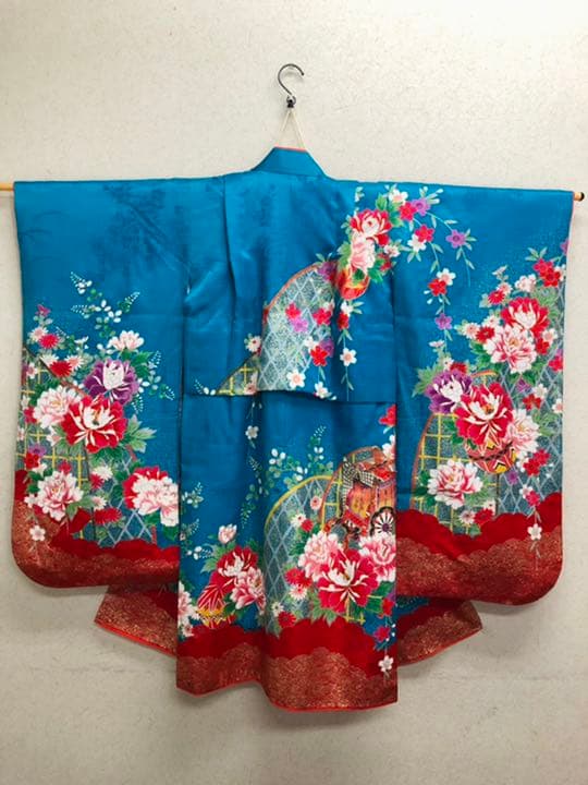 七五三　女の子　着物　水色