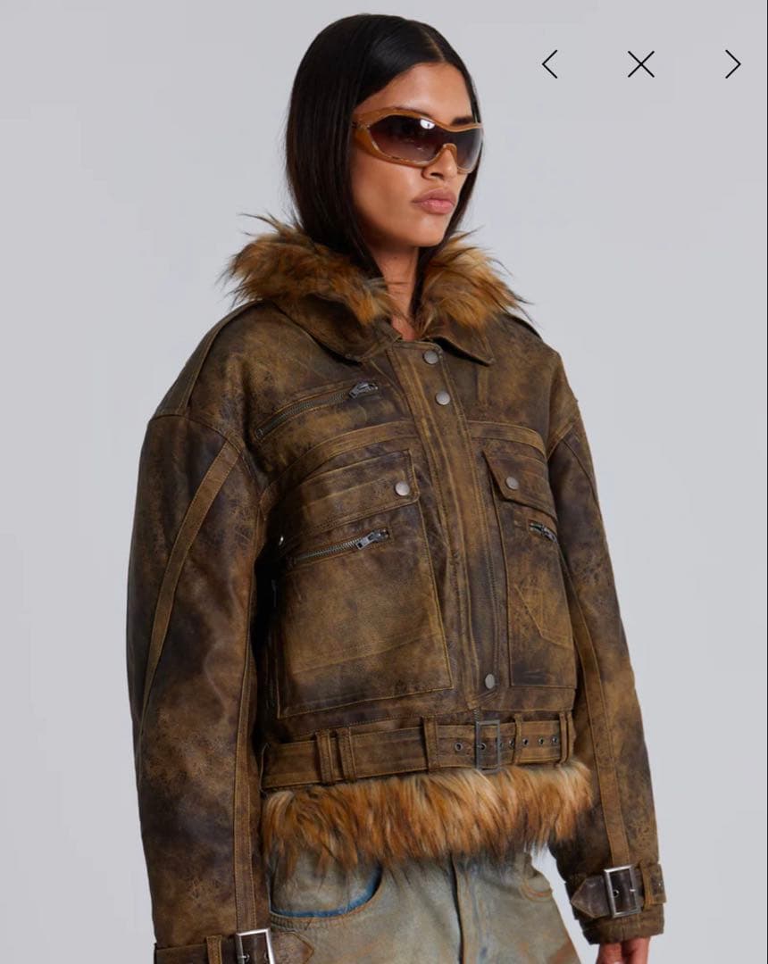 jaded london フェイクレザージャケット